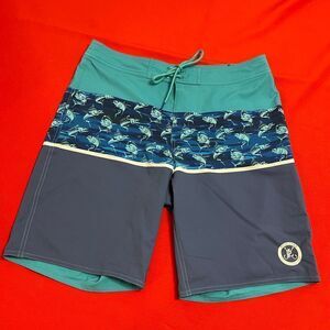 Pure Lure Men’s Blue Marlin Swim Trunks Board Shorts Size 32